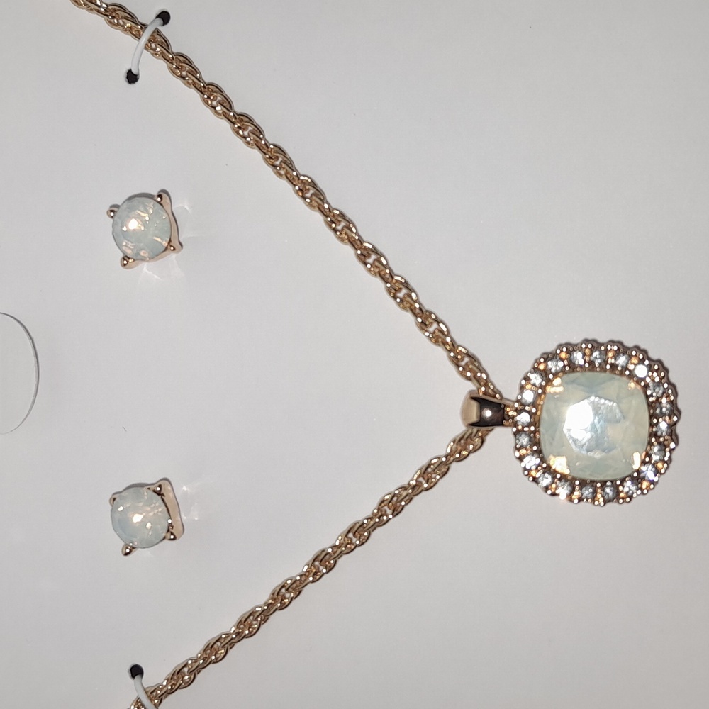 White Opal Necklace and Earrings